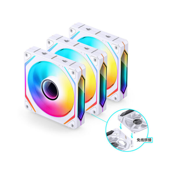 Quạt Jonsbo ZL-120W(3 IN 1) (White) (LED A-RGB/Không kèm Controller/Bộ 3 Quạt)