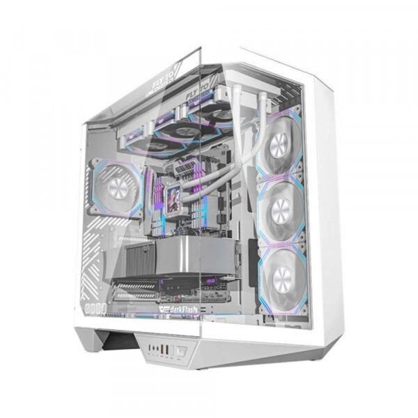 Vỏ Case DarkFlash DY470 (Mid Tower/Màu Trắng)/Không Kèm Quạt)