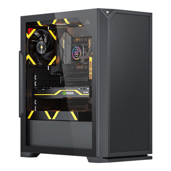 Vỏ Case GOLDEN FIELD FM01 (Mid-Tower/Màu Đen)/Không Kèm Quạt)