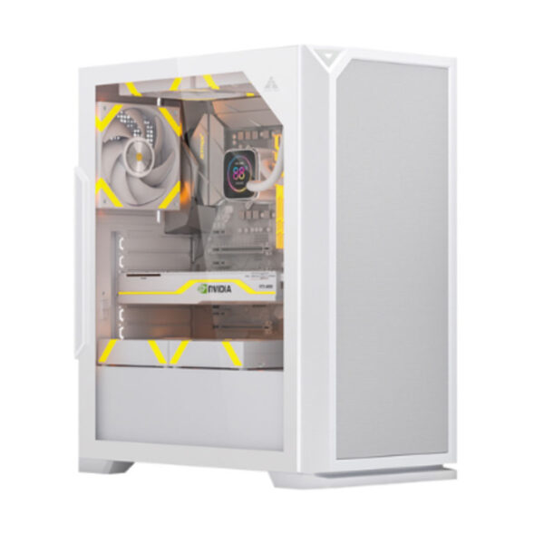 Vỏ Case GOLDEN FIELD FM01 (Mid-Tower/Màu Trắng)/Không Kèm Quạt)