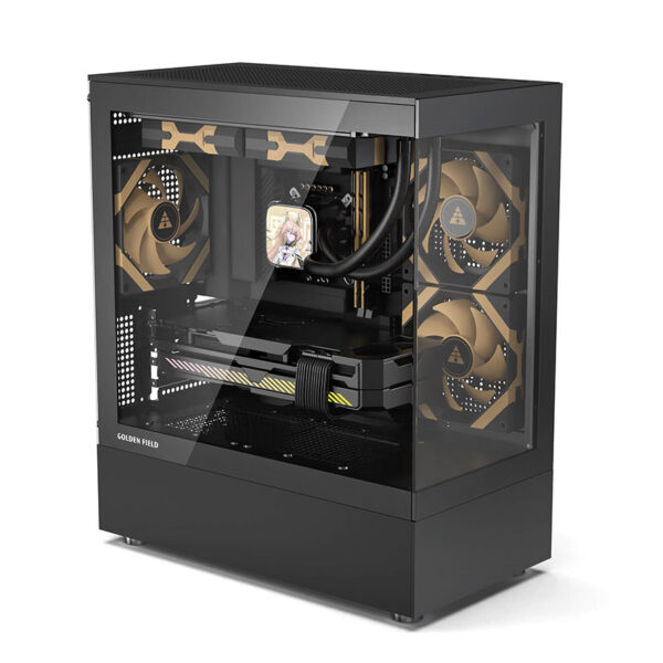 Vỏ Case GOLDEN FIELD MTX240 (Mid-Tower/Màu Đen)/Không Kèm Quạt)