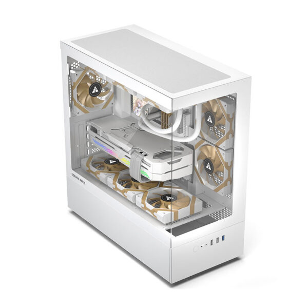 Vỏ Case GOLDEN FIELD MTX360 (Mid-Tower/Màu Trắng)/Không Kèm Quạt) - Hình ảnh 2