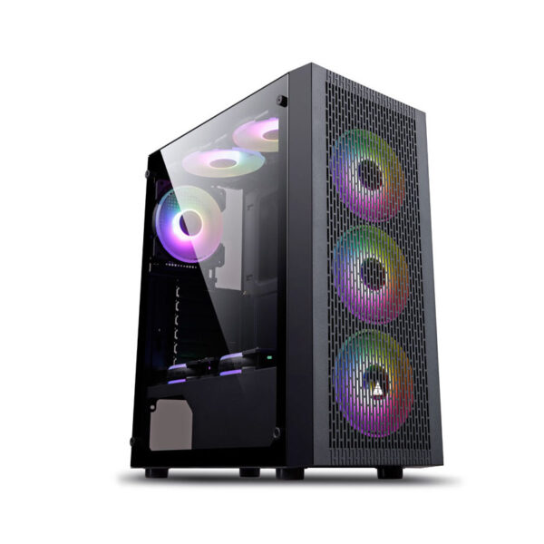 Vỏ Case GOLDEN FIELD N95 3XMA Gaming Pro (Mid-Tower/Màu Đen)/Kèm 3 Quạt RGB Auto) - Hình ảnh 2