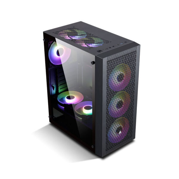 Vỏ Case GOLDEN FIELD N95 3XMA Gaming Pro (Mid-Tower/Màu Đen)/Kèm 3 Quạt RGB Auto) - Hình ảnh 3