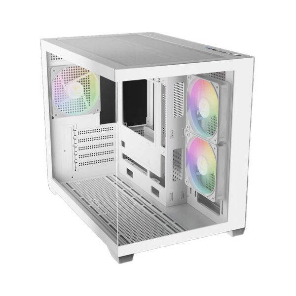 Vỏ Case Gamdias AURA GC10M ARGB WH (Micro Tower/Màu Trắng)/Không Kèm Quạt)