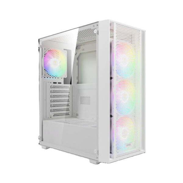 Vỏ Case Gamdias AURA GC2 ELITE ARGB WH (MID Tower/Màu Trắng)/Kèm 4 Quạt ARGB)