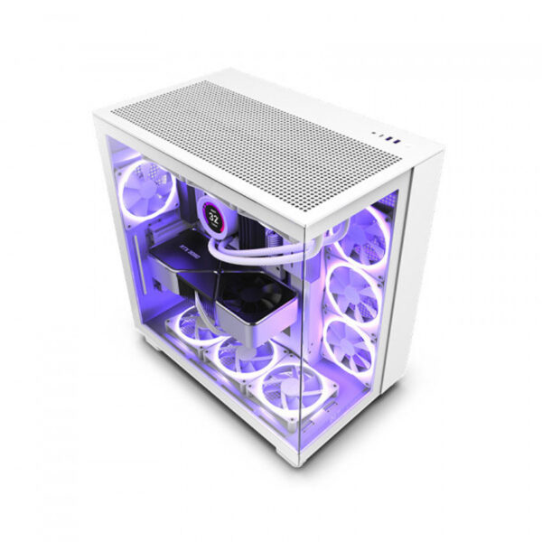 Vỏ Case NZXT H9 Flow 2025 (CM-H92FW-01) (Mid-Tower/Màu Trắng)/Kèm 4 Quạt (F140Q x 3 + F120Q)